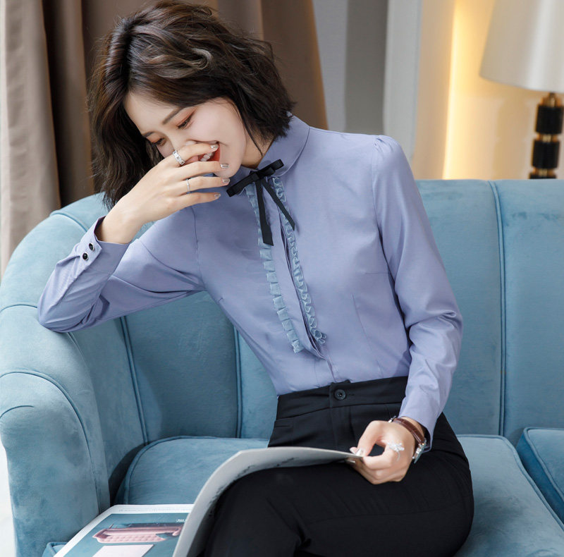 长袖衬衫女职业OL女装正装2025新款韩版修身白色衬衣工装工作服秋