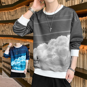 秋季新款大碼時尚港風(fēng)外套T恤衛(wèi)衣圓領(lǐng)男女款XZ1415-2#W5537#圖片