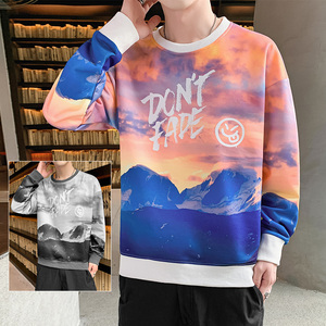 秋季新款大碼時(shí)尚港風(fēng)外套T恤衛(wèi)衣圓領(lǐng)男女款XZ1415-2#W5533#圖片