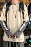 秋季新款假两件时尚港风圆领T恤卫衣长袖男XZ1415-2#TC504#P25，男装T恤，星座301D-4(原星座1004-4）