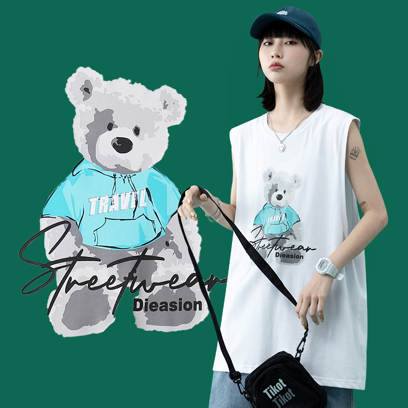 新款时尚中性风大码背心马甲外套男女款T恤XZ1415-2#TC1116#，男装背心/马甲，星座301D-4(原星座1004-4）