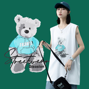 新款时尚中性风大码背心马甲外套男女款T恤XZ1415-2#TC1116#,男装背心/马甲,星座301D-4(原星座1004-4）