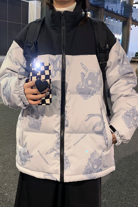 现货主推款时尚连帽男女同款刺绣港风学生白鸭绒羽绒服R9011P150,男装羽绒服,星座301D-4(原星座1004-4）