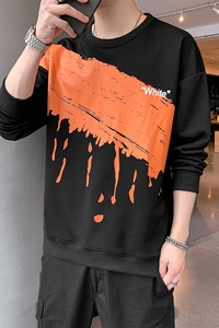 秋季新款大碼時尚港風(fēng)外套T恤衛(wèi)衣圓領(lǐng)男女款XZ1415-2#W5543#圖片