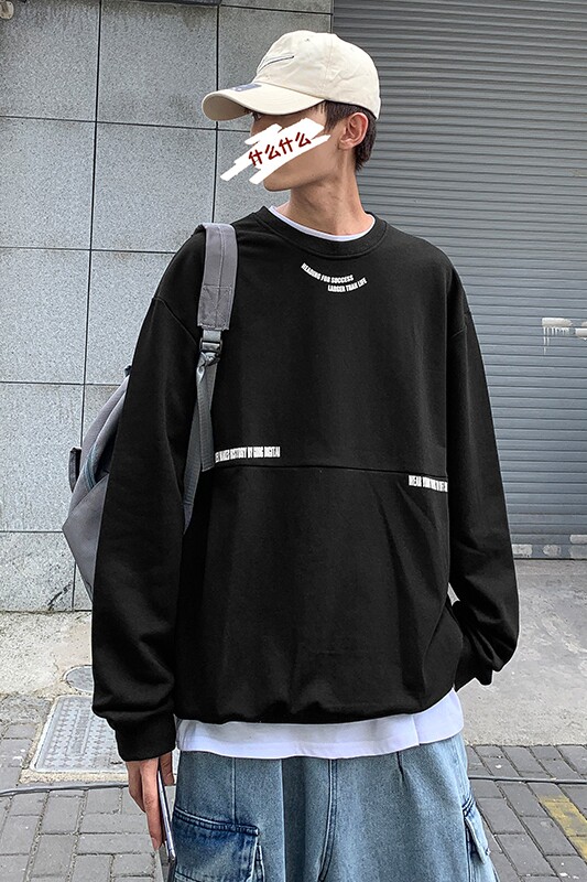 新款秋冬新款圆领卫衣T恤港风大码韩版外套XZ1415-2#W5526#,男装卫衣,星座301D-4(原星座1004-4）