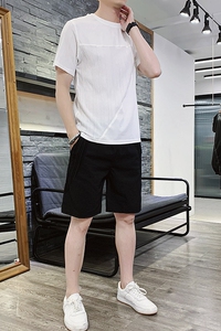 现货夏季高品质修身潮牌时尚弹力T恤短袖XZ1415-2#TZ01#图片