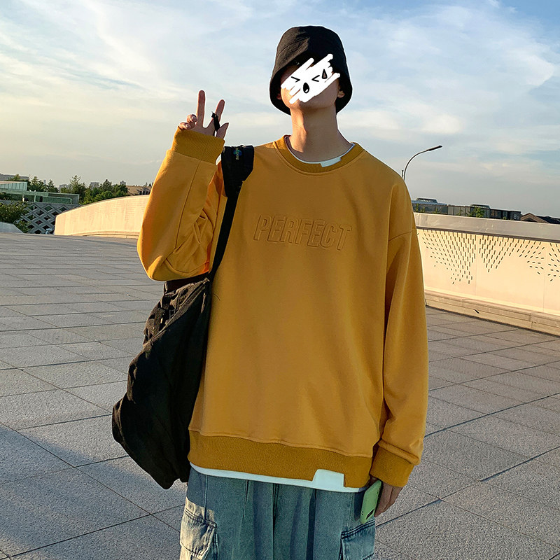 秋冬新款时尚大码港风圆领套头T恤卫衣男女款XZ1415-2#W5512#,男装卫衣,星座301D-4(原星座1004-4）
