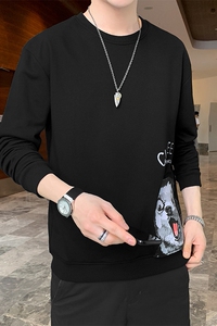 秋冬新款时尚圆领卫衣T恤港风大码修身男女款XZ1415-2#W5525#图片