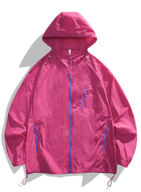 夏季防晒衣男女轻薄潮流青年情侣时尚男装夏季百搭连帽皮肤衣