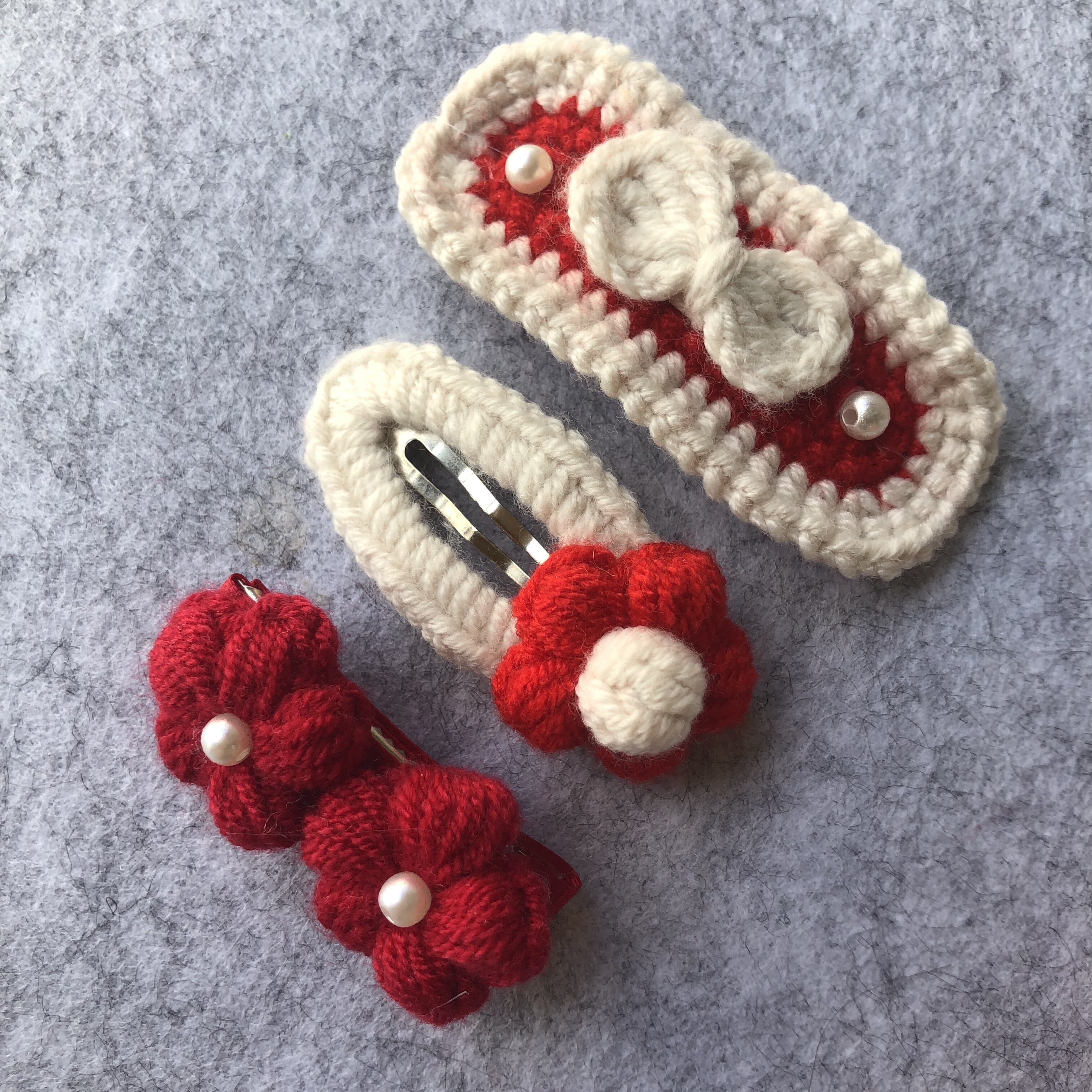 中国红甜美淑女手工钩织发饰