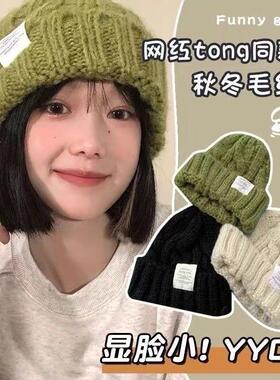 秋冬女韩版保暖显脸小护耳针织帽