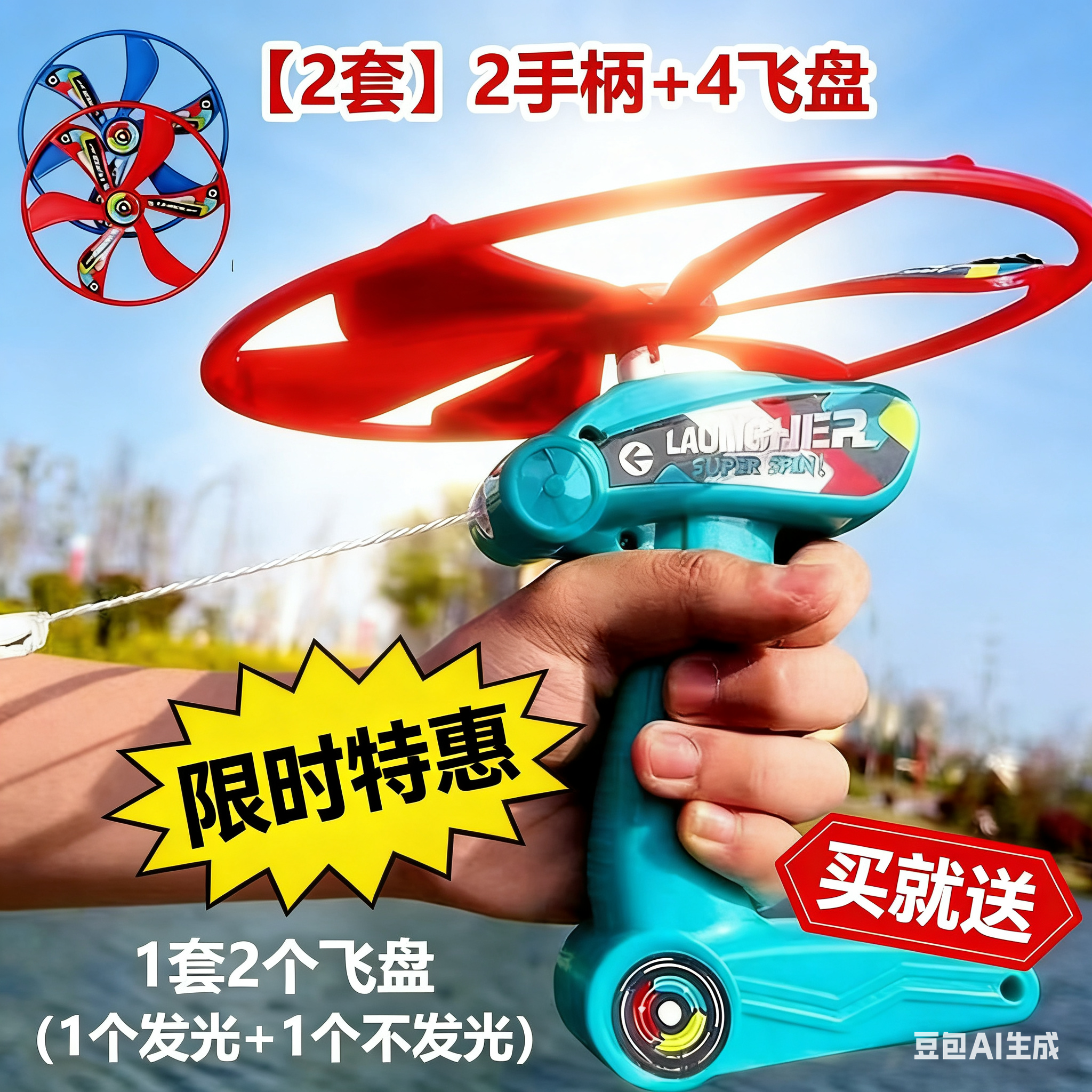 儿童竹蜻蜓飞盘软质回旋镖护眼玩具3-12岁摔不坏亲子互动发光弹射