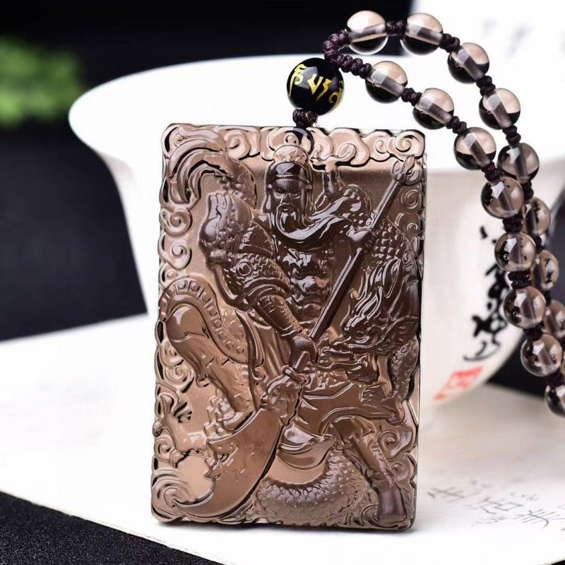 天然黑曜石关公吊坠男款项链关二爷关羽霸气文武财神吊坠礼物礼品,饰品/流行首饰/时尚饰品新,项坠/吊坠,淘宝优惠券,粉丝福利购,淘宝优惠卷