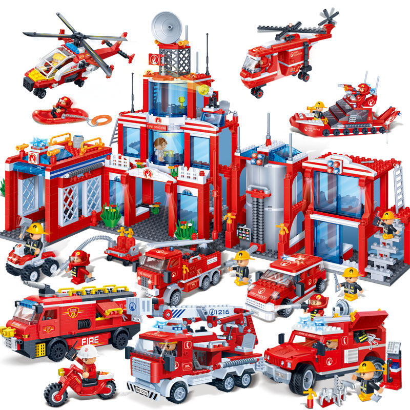 邦宝小颗粒生日礼物消防儿童玩具