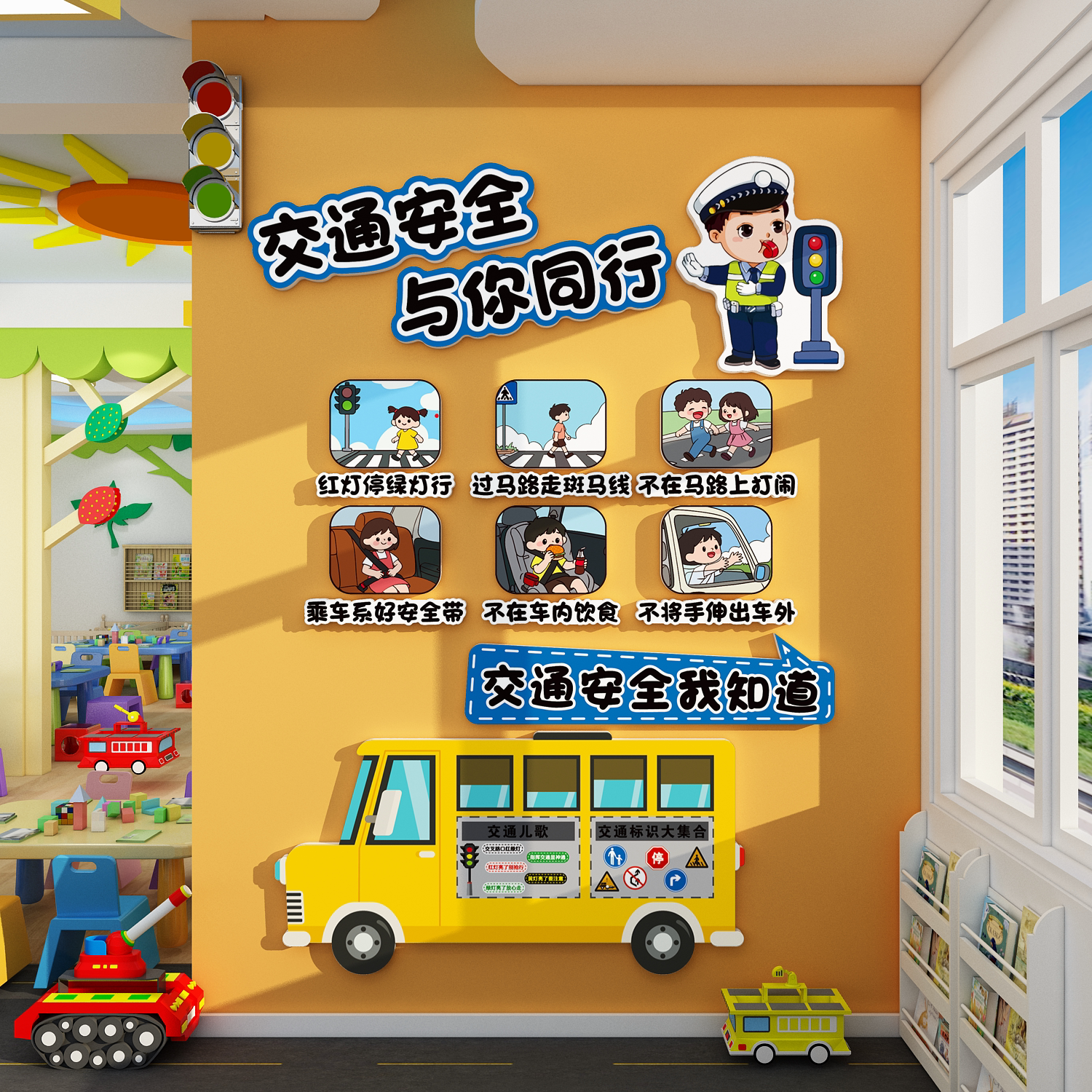 安全角教室布置装饰班级交通主题育文化墙贴幼儿园小学黑板报材料