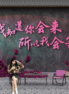 网红拍照区氛围布置民宿户外室内小庭院打卡造背景形象花墙面装饰