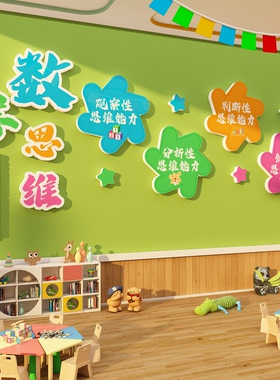 数学教室布置装饰环创主题培训班机构角文化展板墙面贴幼儿园小学