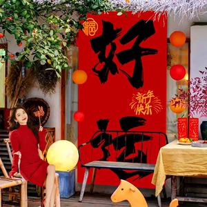 2025蛇新年春节装饰品网红打卡拍照区布置背场景墙面氛围元旦摆件