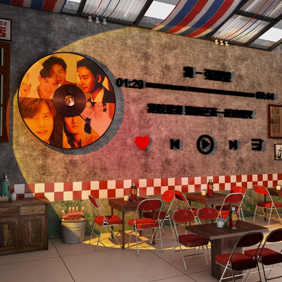 复古港风海报80年代怀旧老物件网红墙面装饰场景布置餐饮歌词贴纸