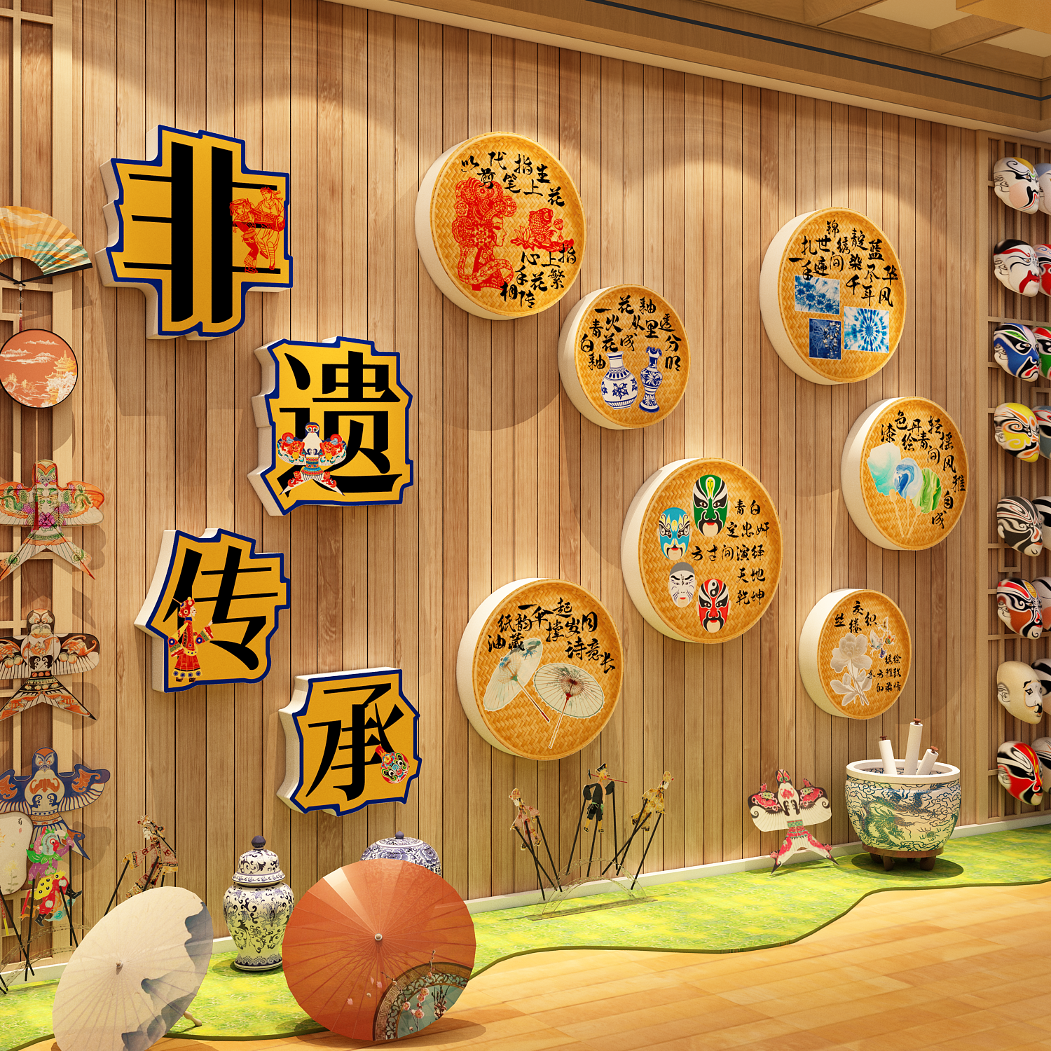 幼儿园环创中国非遗传统文化主题墙面材料半成品场景班级教室布置