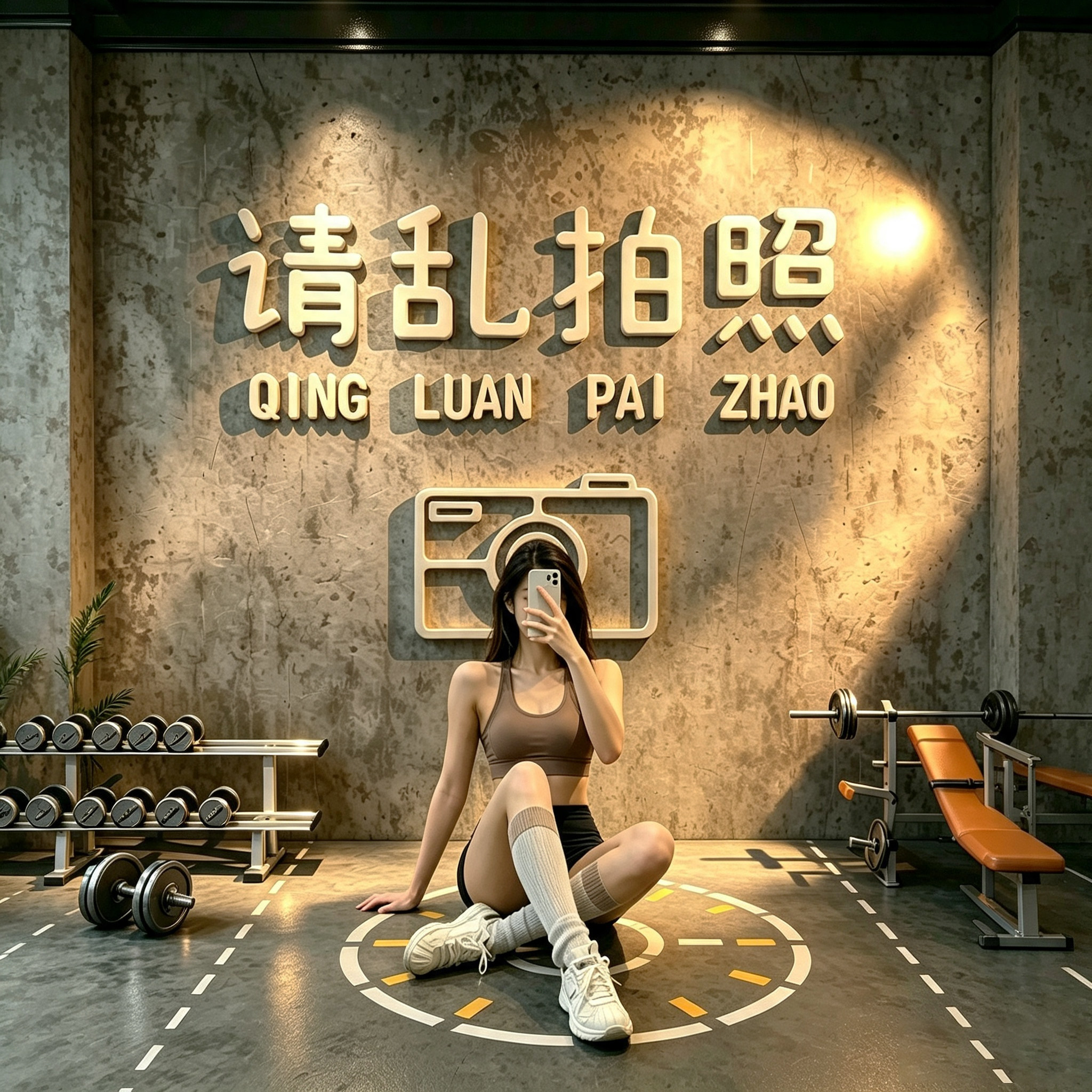 网红健身房励志标语墙贴