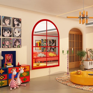 3d立体仿真假窗户网红打卡墙面多巴胺软装饰品画镜子墙上贴造场景