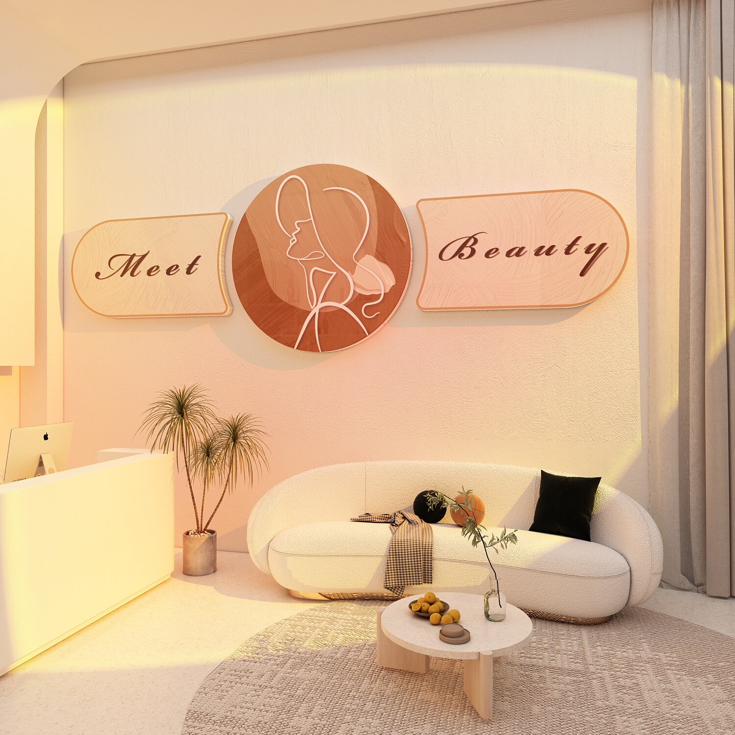 网红美容院养生馆收银吧台背景形象墙面装饰品高级感氛围布置贴画,家居饰品,文化墙贴,淘宝优惠券,粉丝福利购,淘宝优惠卷