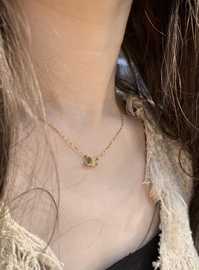 洗澡不用摘18K电镀凯旋门项链女