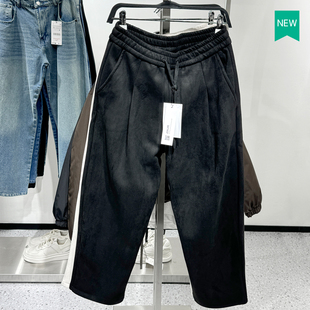 美式 男装 休闲绒面阔腿褶裤 男士 柜329 宽松加绒加厚长裤 秋冬新品