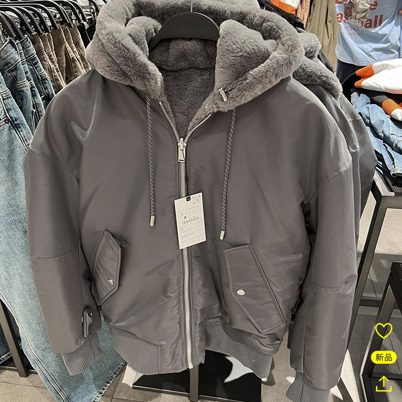 西班牙秋冬男装双面穿连帽外套