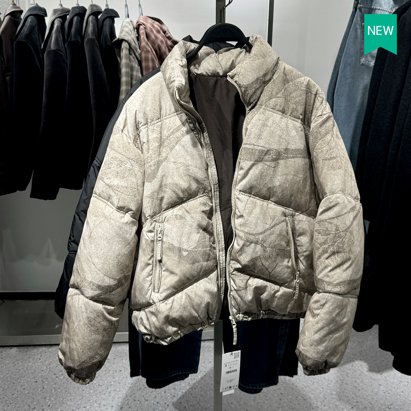 西班牙男装冬季立领绗缝棉服外套