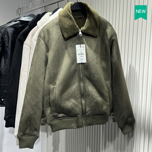 翻领内里加绒皮毛一体夹克绒面外套6318460 男装 柜799 秋冬新品