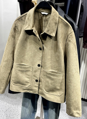 柜549！春季新品男装绒面质感效果口袋夹克绒面革外套3046555 916