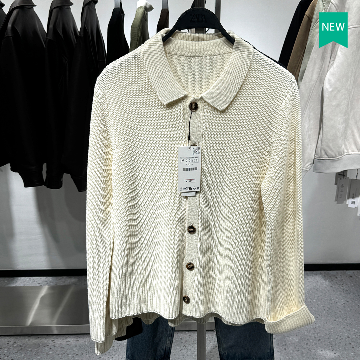 西班牙单直筒棉质针织衫毛衣外套