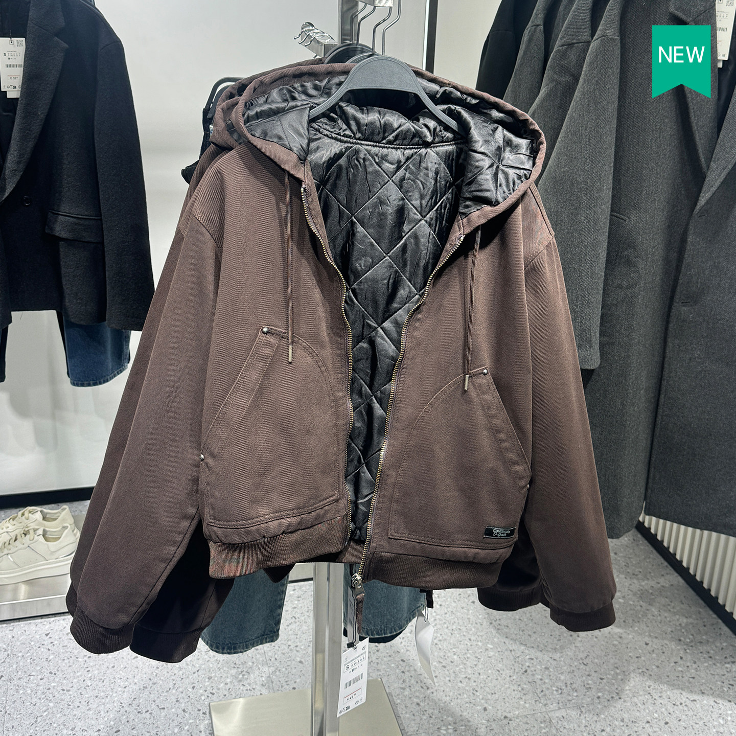 柜549！秋冬新款男装水洗棉质连帽夹棉夹克棉服外套6987350 700,男装,夹克,淘宝优惠券,粉丝福利购,淘宝优惠卷