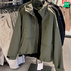 柜529！秋冬新品男装连帽科技面料拉链长袖夹克抓绒外套ZA8281406
