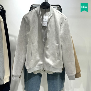 柜429 男装 反绒皮效果飞行员夹克简约外套8574400 804 秋冬新品