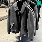 男装 柜529 秋冬新款 绒面质感宽松拉链夹克夹棉外套棉服6318301