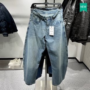 男装 新款 宽松版 水洗复古牛仔裤 3991370 柜329 休闲阔腿裤 秋季