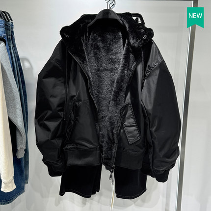 柜699！秋冬新品男装人造毛可双面穿飞行员夹克外套ZA0993400 800