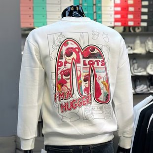 长袖 加绒宽松休闲百搭情侣款 潮牌圆领卫衣男秋冬新款 上衣 奥莱