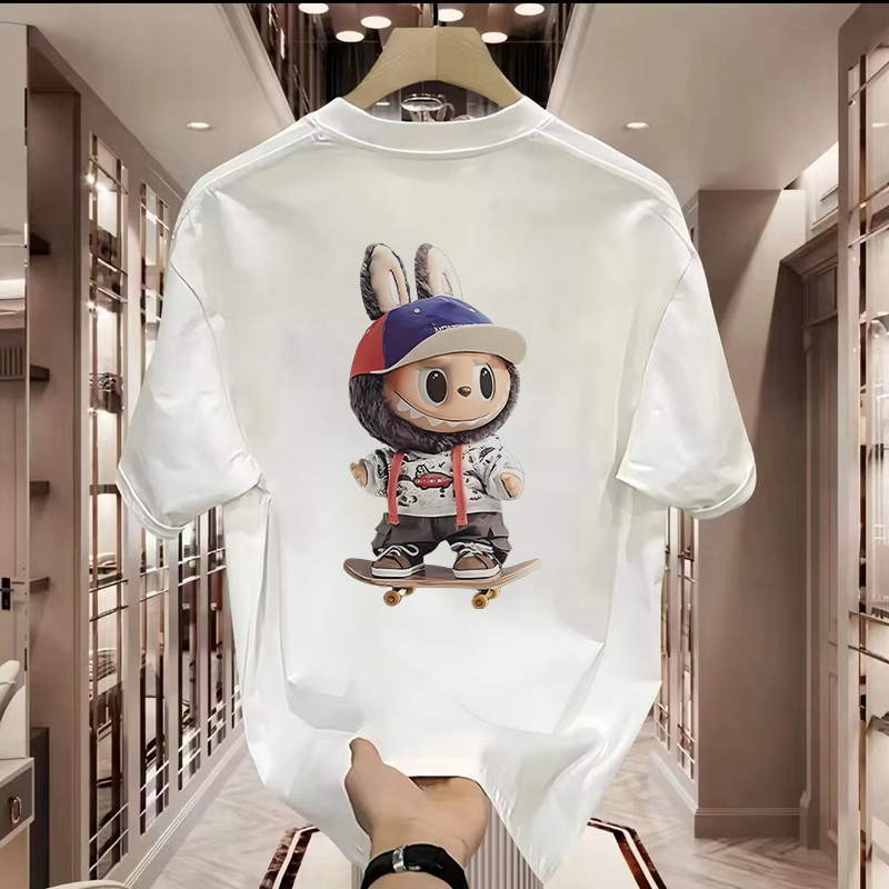 【奥莱】卡通潮牌重磅纯棉短袖T恤青年男女潮牌街头休闲圆领上衣,男装,秀禾服,淘宝优惠券,粉丝福利购,淘宝优惠卷