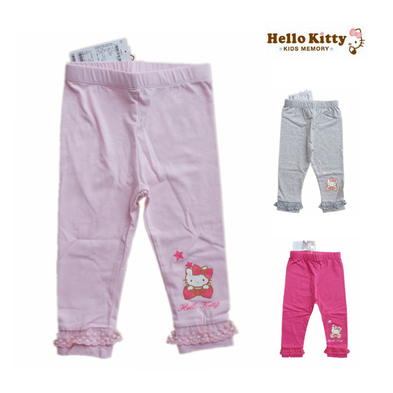 特卖HelloKitty专柜正品春款女童装棉质针织百搭打底裤长裤小脚裤