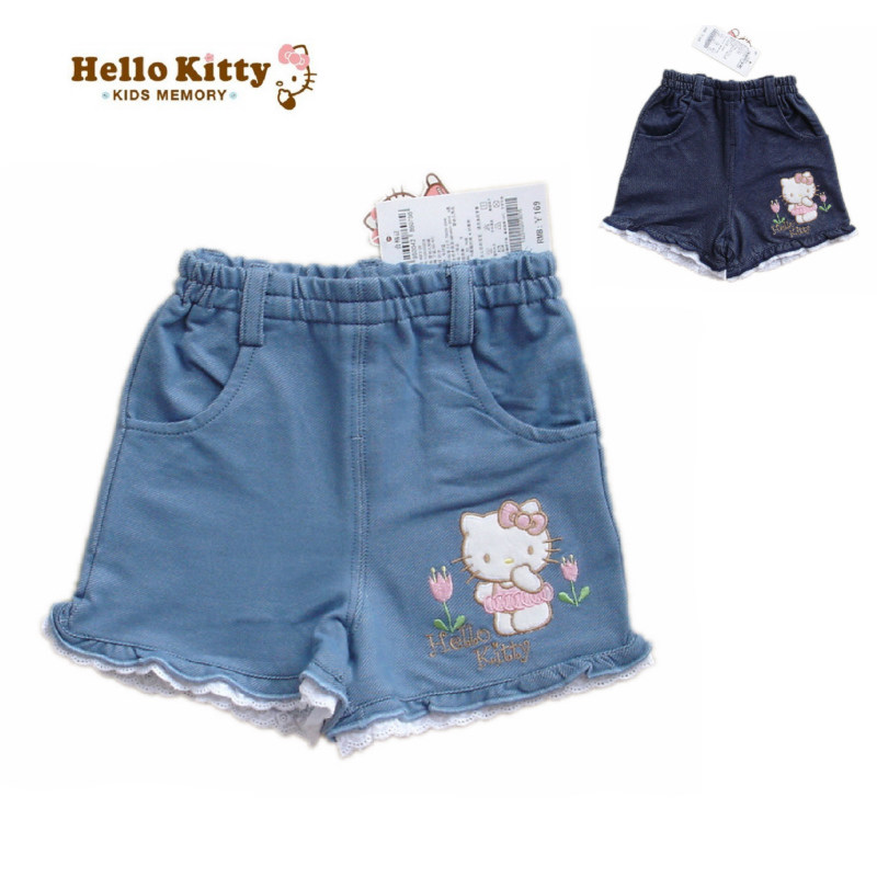 限时促Hello Kitty专柜正品夏款女童装针织仿牛仔短裤132010207