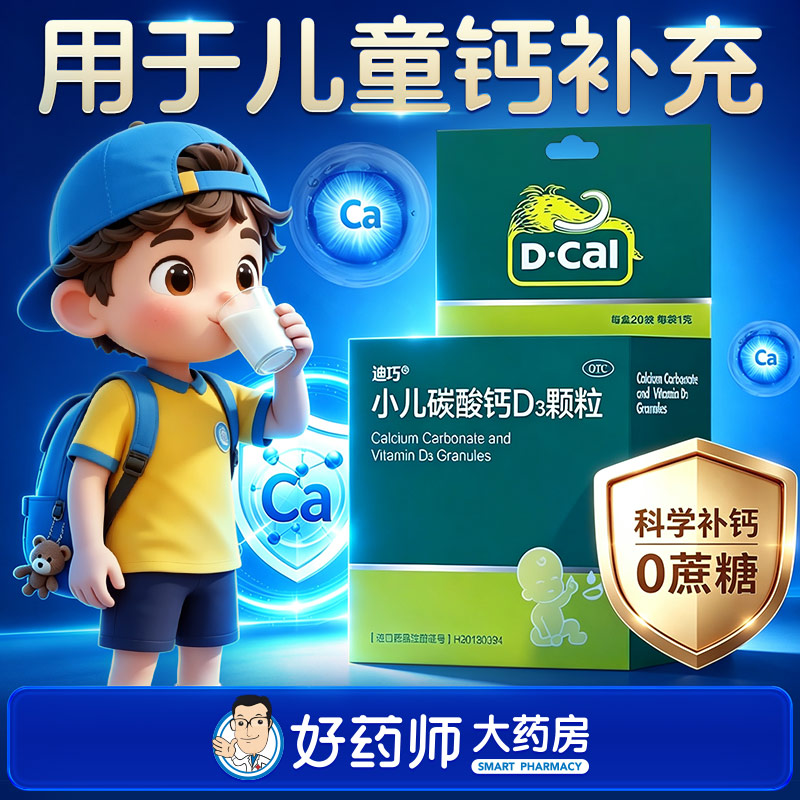 [迪巧]小儿碳酸钙D3颗粒750mg100IU*1g*20袋/盒图片