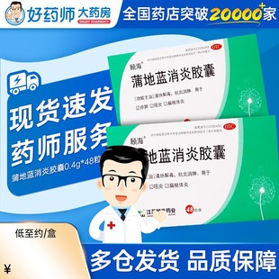 颐海 蒲地蓝消炎胶囊0.4g*48粒清热解毒抗炎消肿疖肿咽炎扁桃体炎