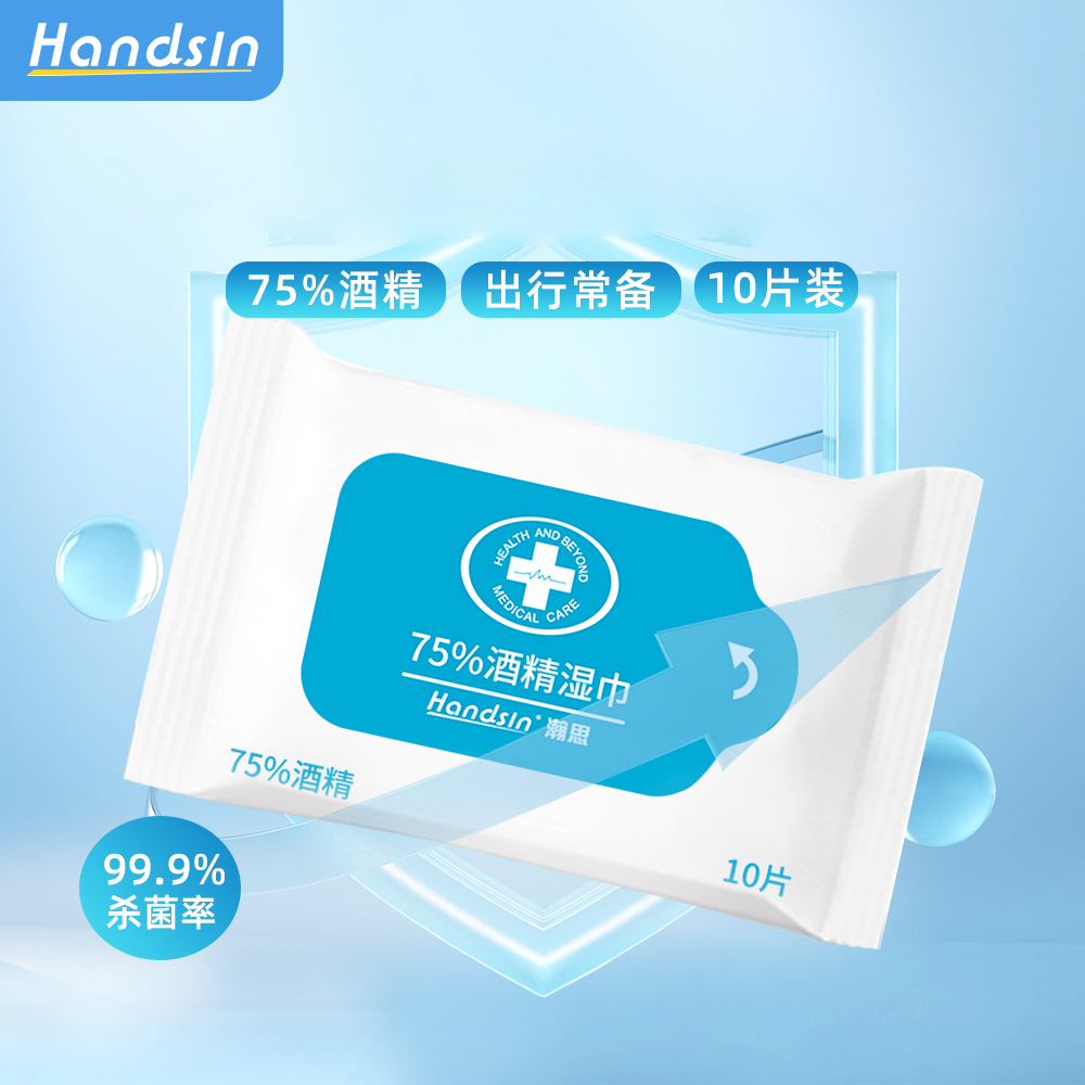 瀚思75%酒精湿巾片10片