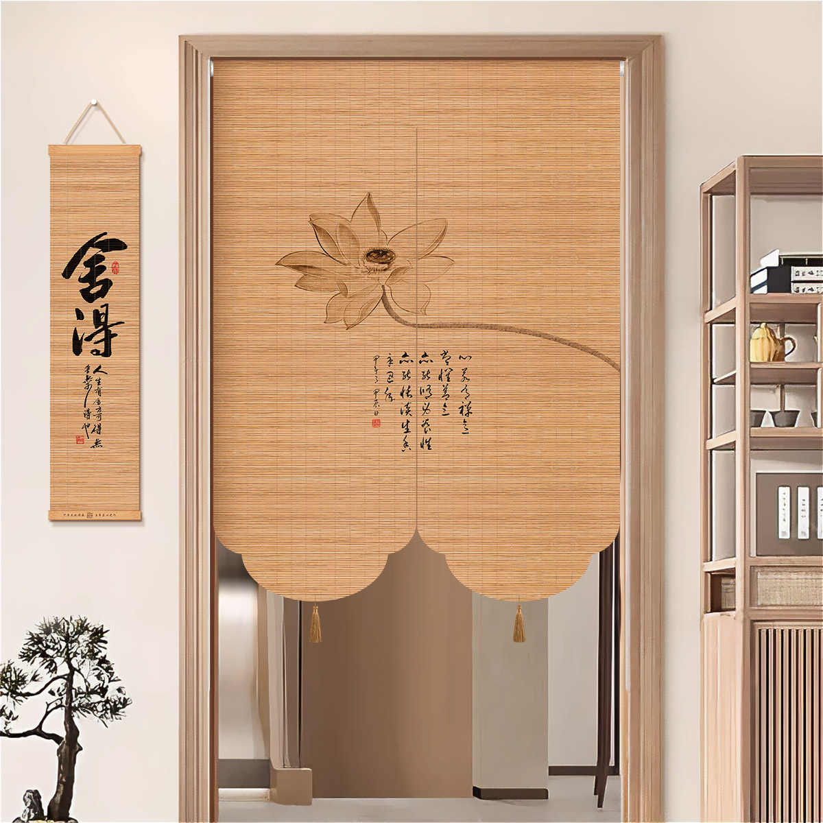 竹林仙子新中式门帘装饰