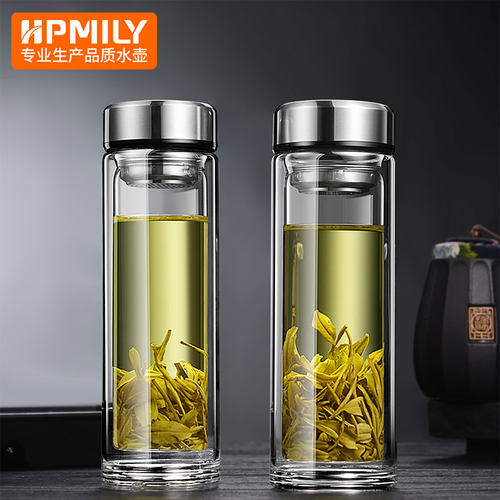 助家乐大容量双层玻璃杯