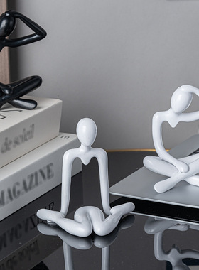 家居摆件质感高级客厅书房办公区桌面艺术装饰品简约抽象人物动作
